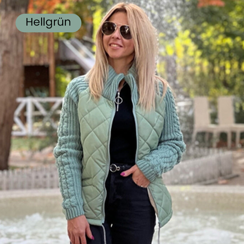 💥 Frühherbst-Sonderaktion: 50 % Rabatt!🔥Gestrickte Patchwork-Pufferjacke für Damen
