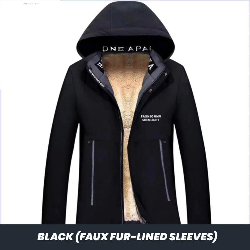 🔥Winter-Wärme-Sale 50 % Rabatt🔥Herren Wintermantel mit Kapuze und warmem Kunstpelz-Futter