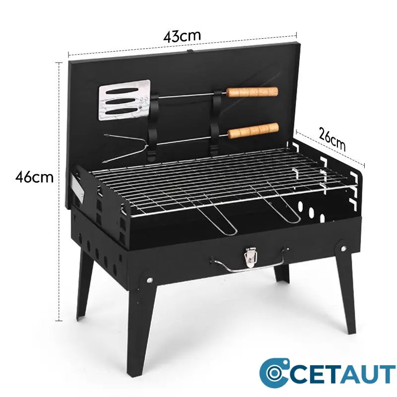 🔥 Tragbarer faltbarer Holzkohlegrill für Outdoor-Kochen