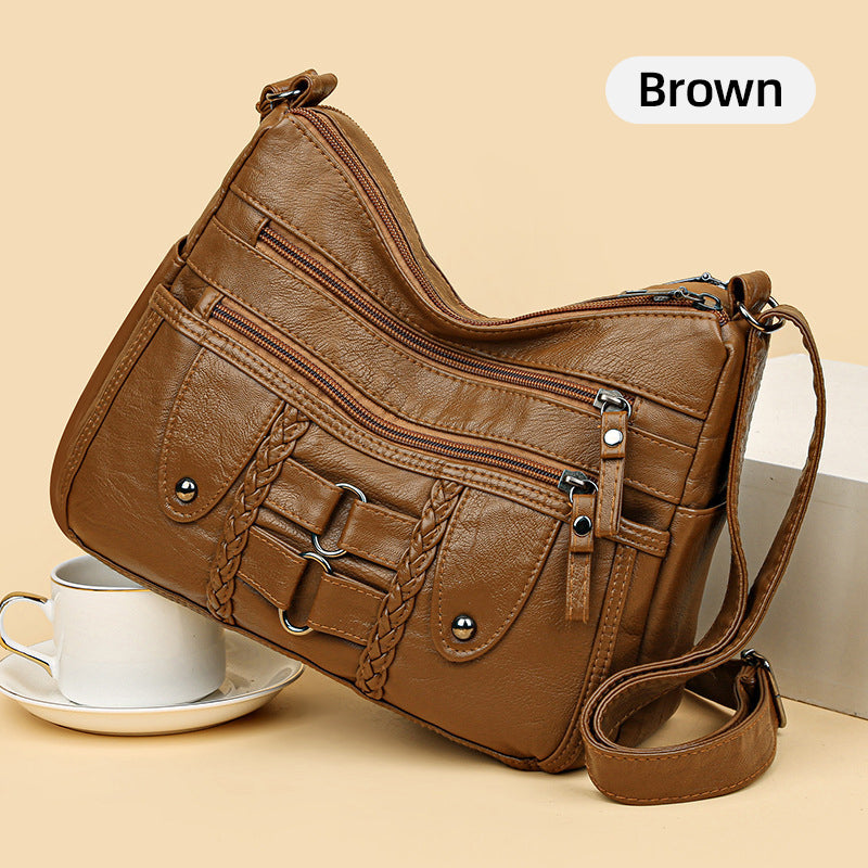 🔥Heiß begehrte High-End-Produkte🔥Vintage-Handtasche für Damen aus weichem PU-Leder