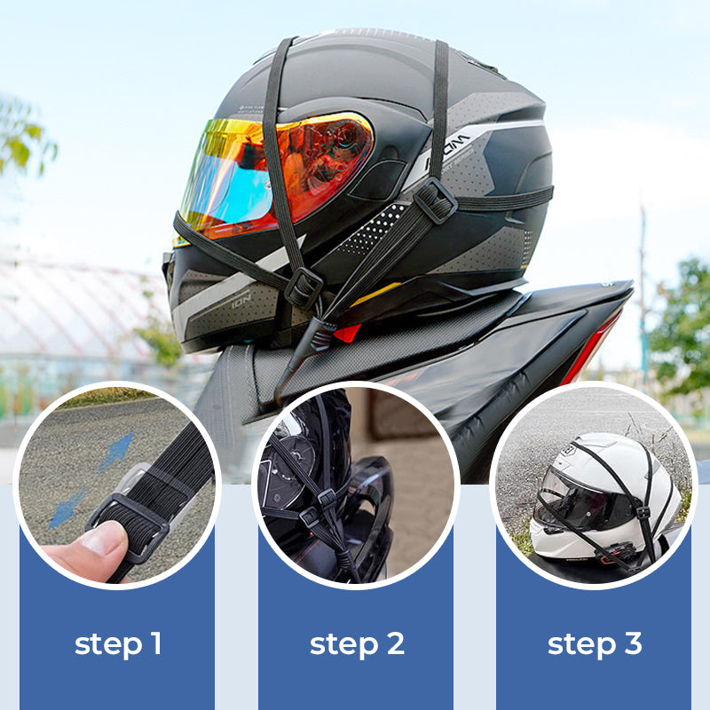 Universelles Gepäckseil für Motorradhelme mit 2 Haken