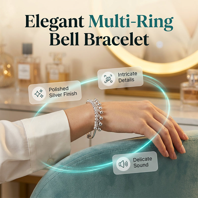 Verstellbares Armband mit silbernem Glöckchen-Anhänger