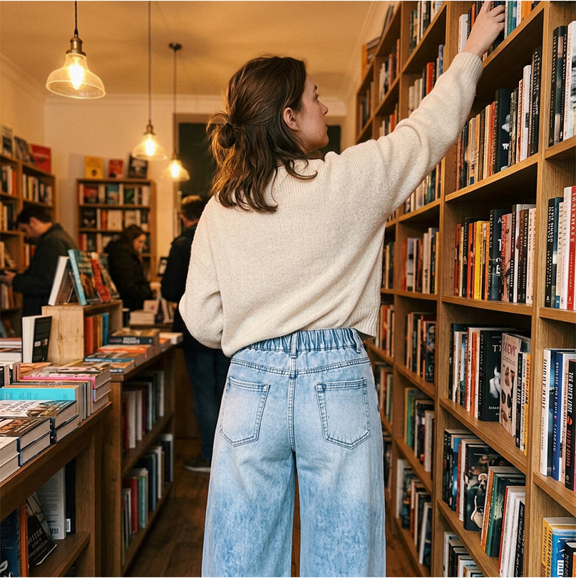 👖 50% RABATT! Damen Weitbein-Jeans – mit großen Patch-Taschen, bequemer Schnitt, vielseitig kombinierbar – für Alltag & Freizeit. 💨🌸