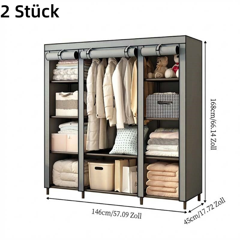👔 50% RABATT! 🏠 Kleiderschrank aus Vliesstoff – Einfache Montage, leicht & vielseitig – Perfekt für zusätzlichen Stauraum in jedem Raum ✨