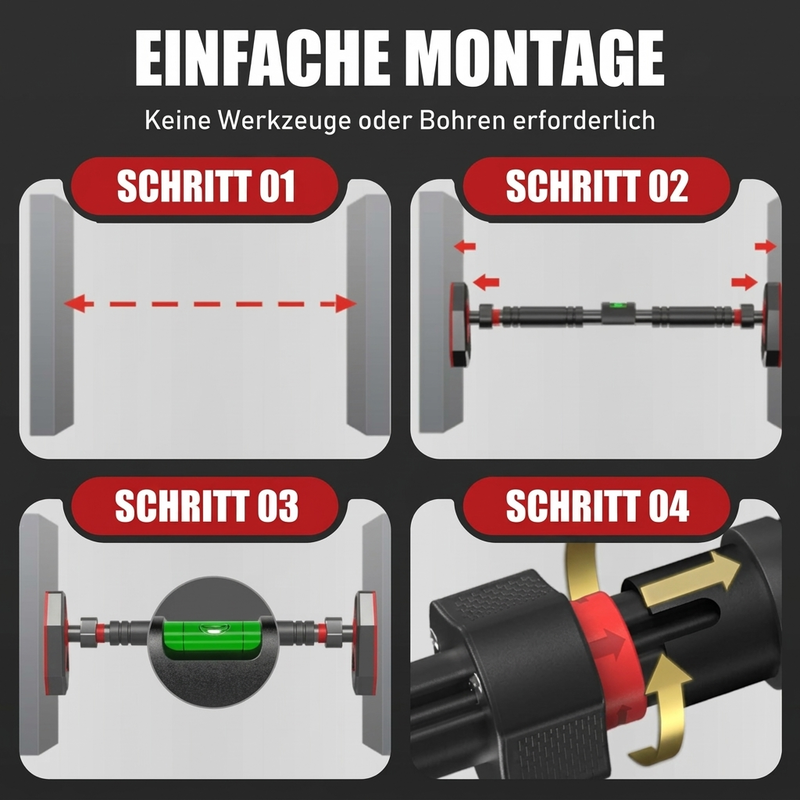📢📢49% RABATT !!⏰ Klimmzugstange für Türrahmen – 50% RABATT! Dreieckige, rutschfeste Basis, doppelte Federverstärkung – stabil, sicher, kein Bohren erforderlich. 🔥🏠