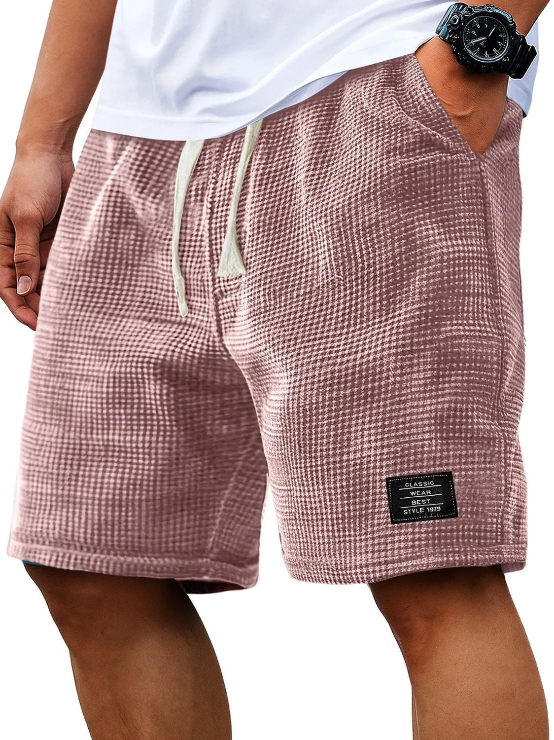 🩳💪 Lässige Herren-Shorts aus Waffelstrick mit Kordelzug – 50% RABATT! Bequem, atmungsaktiv, perfekt für warme Tage. 🔥☀️