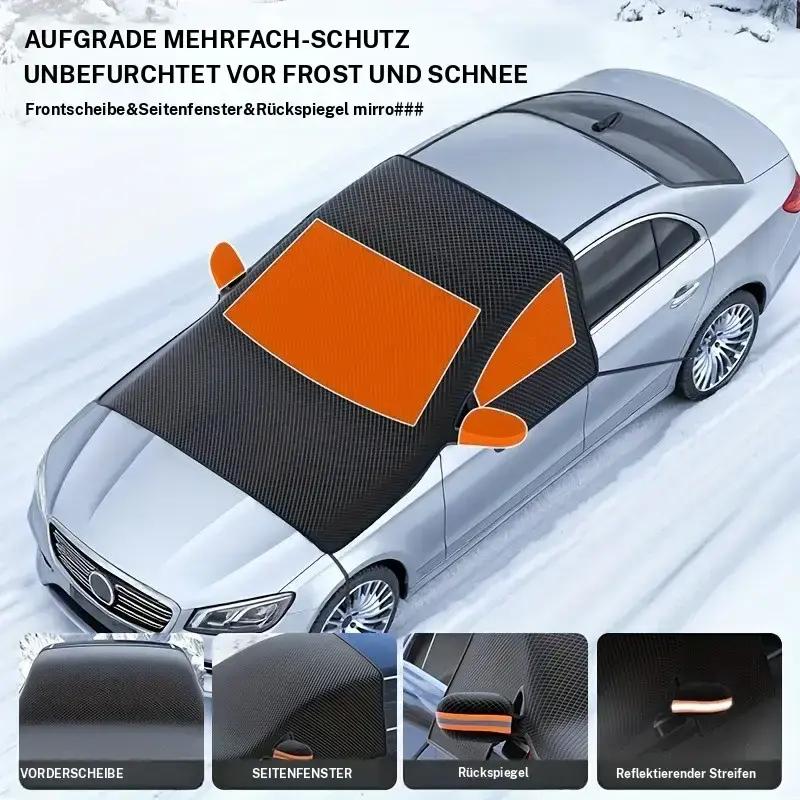 Universelle Windschutzscheiben-Sonnenblende für Autos, magnetische Schneeschutzvorrichtung aus Oxford-Stoff, Frostschutz im Winter, reflektierender Streifen für den Rückspiegel bei Nacht