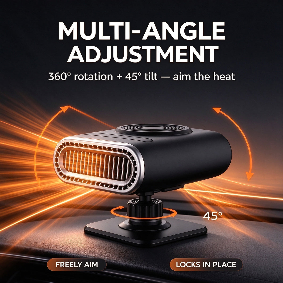 🚗2-in-1 tragbare Autoheizung & Scheibenenteiser🚗 – Mit 360°-Drehung & 3 Stufen – Ideal zum schnellen Enteisen, Entfeuchten und Beheizen des Fahrgastraums ⚡