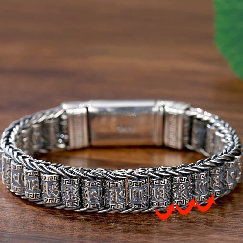 💎 50 % RABATT! 💎 Tibetisches Gebetsmühlen-Armband – 925er Sterlingsilber, Glücksbringer & Valentinstagsgeschenk
