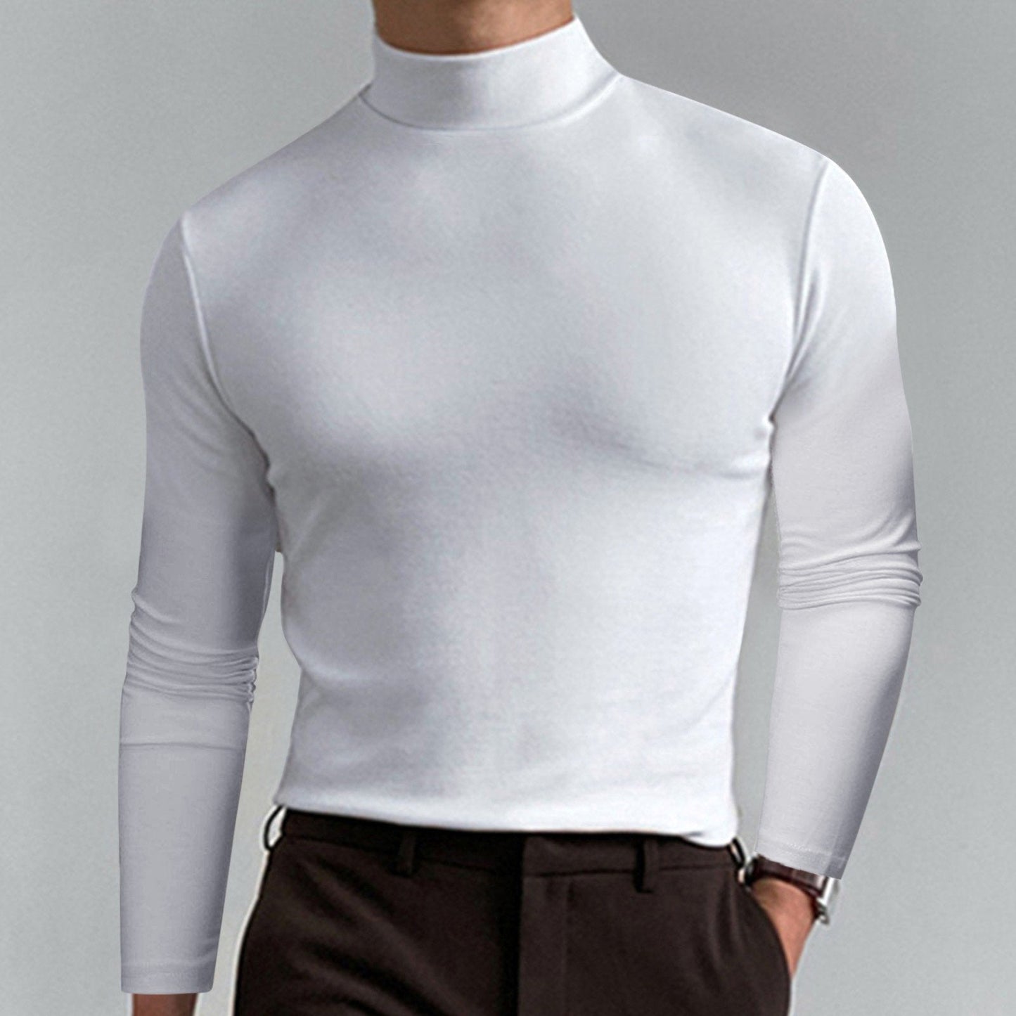⏳Begrenzte Zeit 50% Rabatt💥🎁Hochgeschlossenes Herren-T-Shirt mit langen Ärmeln und schmaler Passform