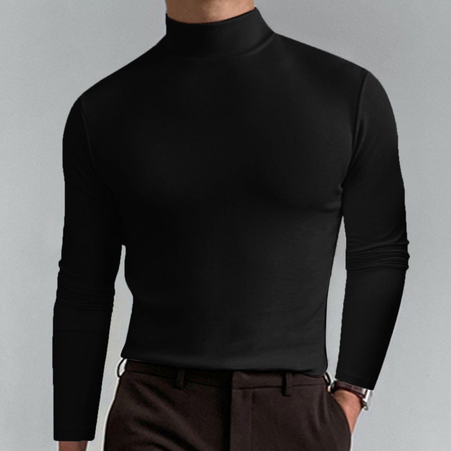 ⏳Begrenzte Zeit 50% Rabatt💥🎁Hochgeschlossenes Herren-T-Shirt mit langen Ärmeln und schmaler Passform