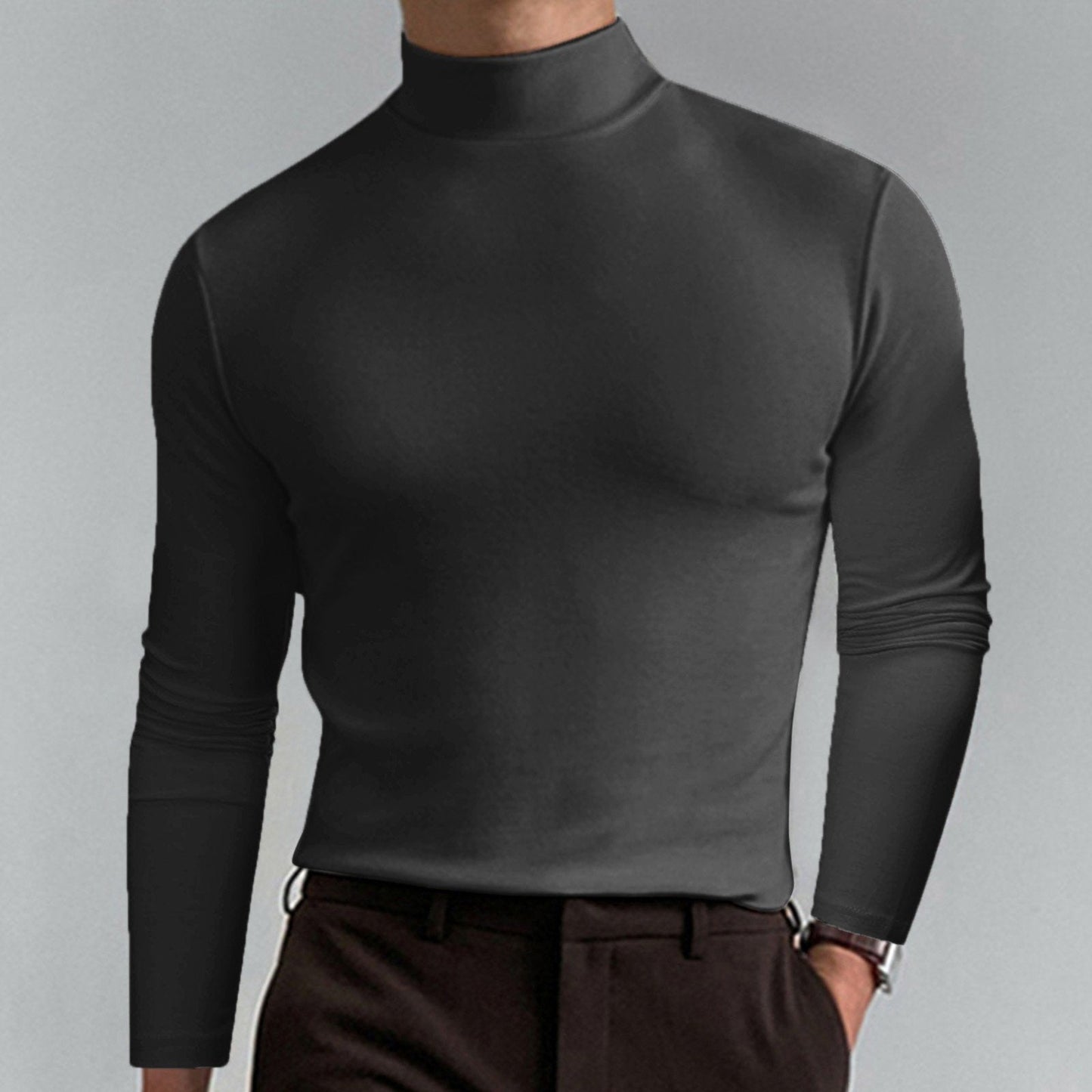 ⏳Begrenzte Zeit 50% Rabatt💥🎁Hochgeschlossenes Herren-T-Shirt mit langen Ärmeln und schmaler Passform