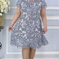 【M-4XL】Elegant high quality chiffon dress with floral pattern