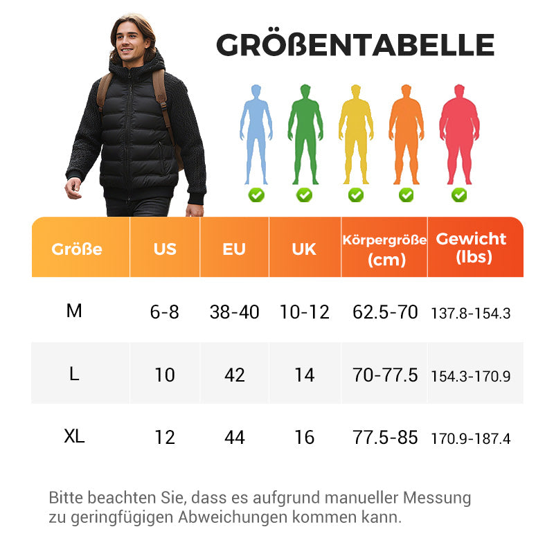 ⏰Herbst-Sonderangebot: 50 % Rabatt💥💥Gepolsterte Windjacke mit Kapuze für Herren