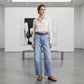 Damen-Jeans mit hoher Taille und verkürztem Schnitt