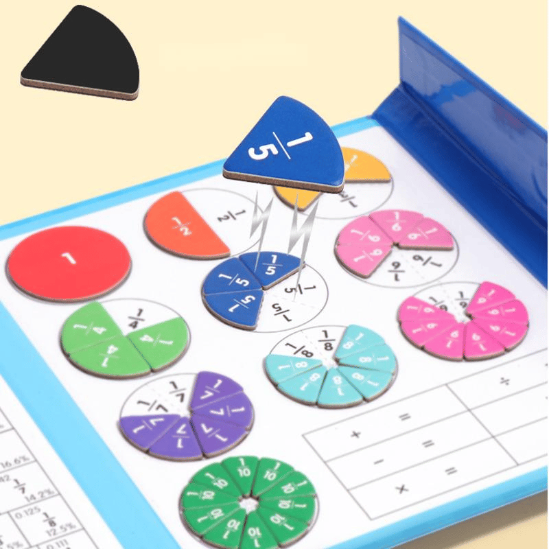 🧩 🎨Magnetisches Montessori-Bruchpuzzle aus Holz für Kinder