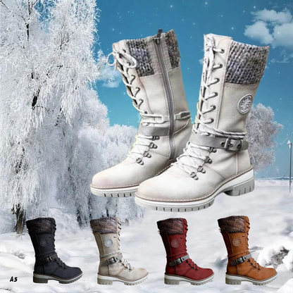 😍👢Botas de nieve impermeables hasta la rodilla para mujer.