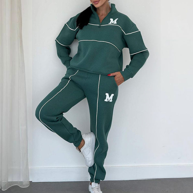 🍂 Frühherbst-Sonderaktion mit 50 % Rabatt！ ⌛️ Lässiges Sweatshirt 2-teiliges Set mit Linie