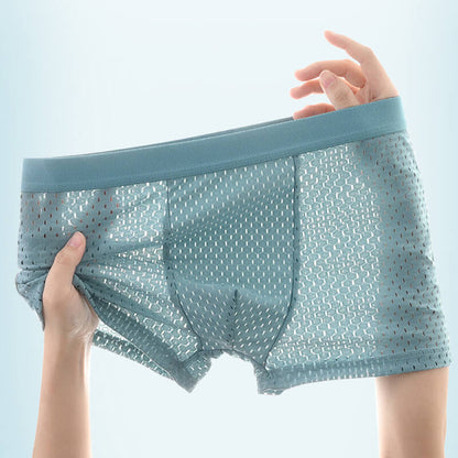 🔥【Compra 1 y llévate 2 gratis】🔥Calzoncillos boxer de malla fría hechos de seda congelada