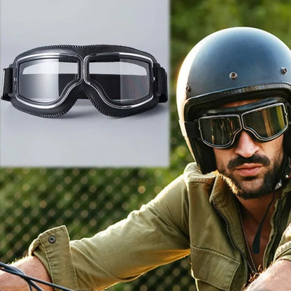 🏍️ 50% RABATT! Vintage Motorradbrille – Mit UV-Schutz, antibeschlagend & verstellbarem Riemen!