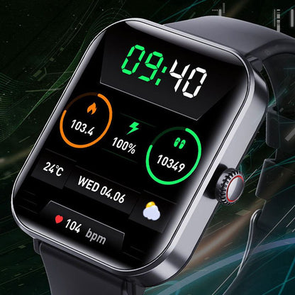 Smartwatch für Herren & Damen mit Telefonfunktion (Bluetooth 5.4), 2,01" 3D-Curved Display, bis 20 Tage Akkulaufzeit, IP68 wasserdichte Sportuhr mit Schrittzähler, Herzfrequenz, Schlafmonitor