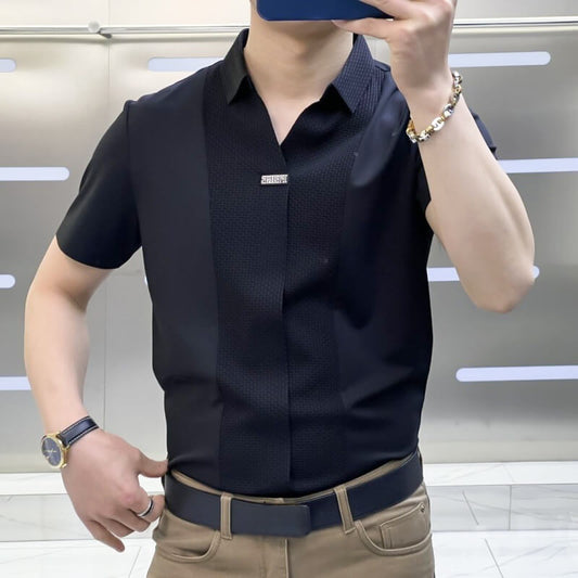 👔🔥Camisa de patchwork casual de negocios de verano para hombre( compra 2 envío gratis📦 )