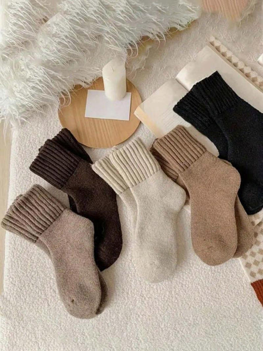 Nyzfexk Damen-Socken, halbhohe, solide, weiche, bequeme, warme Socken für Herbst und Winter