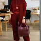 Elegantes 3-teiliges Set: Langer Cardigan, Oberteil und Hose