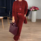 Elegantes 3-teiliges Set: Langer Cardigan, Oberteil und Hose