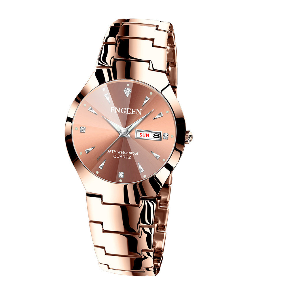 Herrenuhr mit rundem Zifferblatt, für Freizeit und Business, mit Quarzwerk