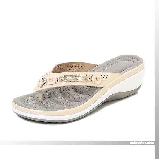 🎁2025 Neues Design der offenen Form✨🩴Weich gepolsterte Damen-Flip-Flop-Sandalen
