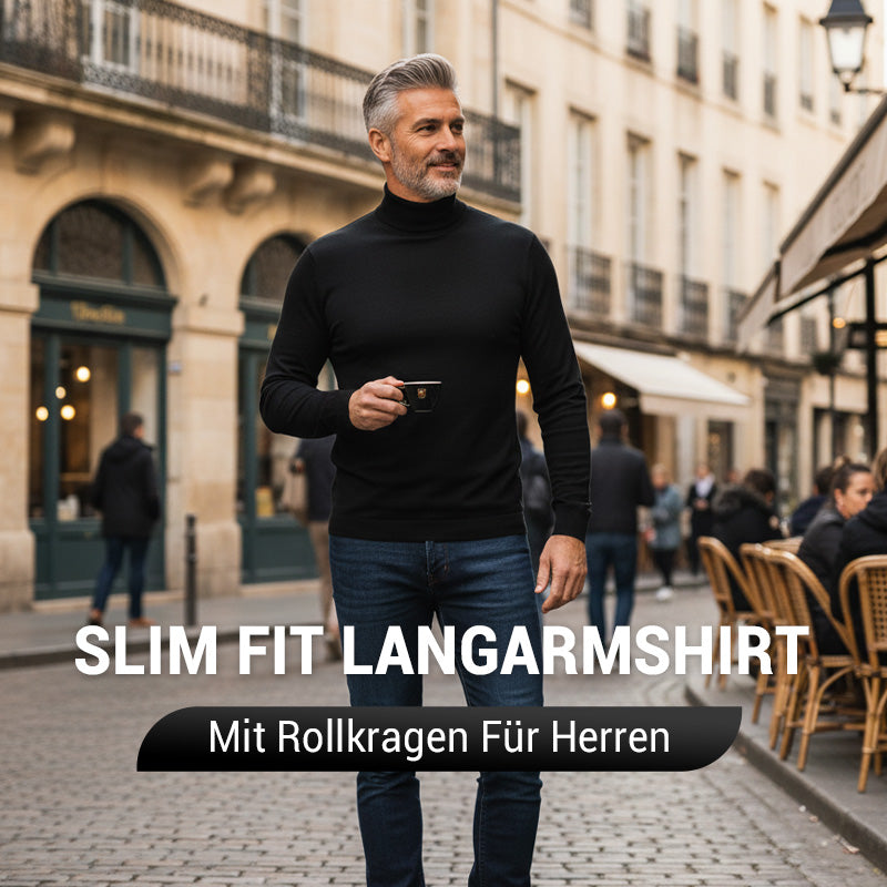 ⏳Begrenzte Zeit 50% Rabatt💥🎁Hochgeschlossenes Herren-T-Shirt mit langen Ärmeln und schmaler Passform