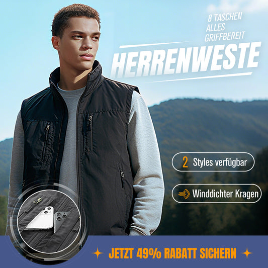 ⏰🔥Herren Outdoor-Weste mit mehreren Taschen🧥