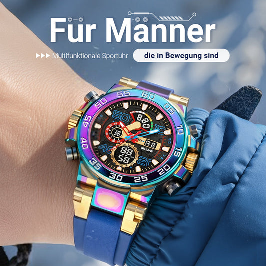 🎨Farbenfrohe Herrenuhr im Punk-Stil mit Quarzwerk