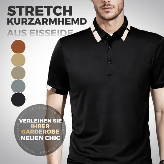 🔥Herren Stretch Ice Silk Kurzarm-T-Shirt mit Revers