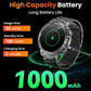 Herren-Military-Smartwatch mit 1000 mAh Akku, 1,91 Zoll AMOLED-Display, LED-Taschenlampe/5 ATM wasserdichte Fitnessuhr mit Telefonfunktion, 110+ Sportmodi / Herzfrequenz / Schlafmonitor / SpO2, iOS/Android