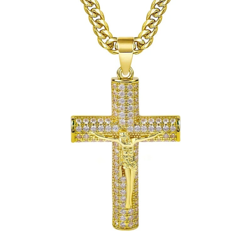 ✝️ 50% RABATT! ✨ Jesus-Kreuz-Anhänger (14K Vergoldet) – Spiritueller Schutz, Hochwertige Verarbeitung & Perfekt Als Bedeutungsvolles Geschenk 🎁