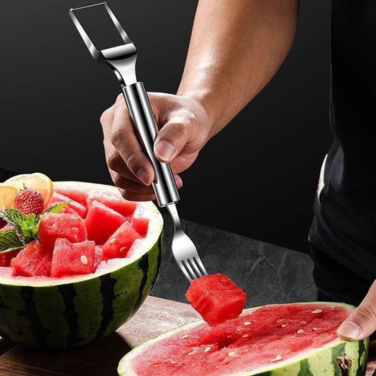 💥HEISSER ANGEBOT: 1 + 1 gratis🔥🍉 Obst zubereiten ganz ohne Aufwand✨ 2-in-1-Obstschneider & -gabel – für schnelles und einfaches Servieren von Obst! 🍓