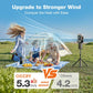 Campingventilator mit abnehmbarem Stativ, wiederaufladbarer Ventilator mit 30.000 mAh, LED-Beleuchtung und 270°-Schwenkfunktion, 4-in-1-Akku-Campingventilator