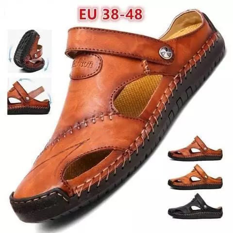 🔥Große Größe Weiches Leder Männer Atmungsaktive Outdoor-Sandalen
