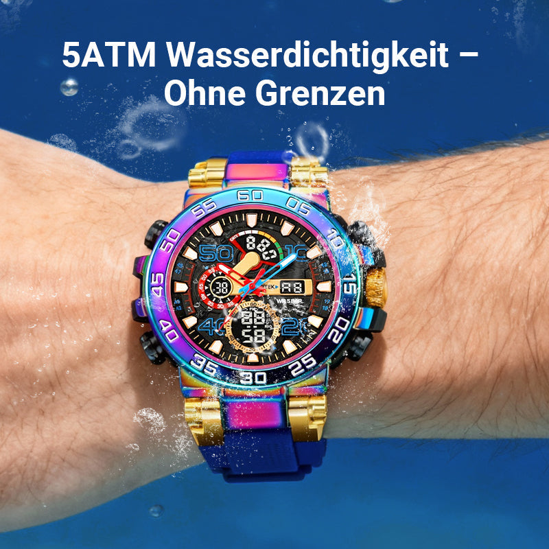 🎨Farbenfrohe Herrenuhr im Punk-Stil mit Quarzwerk