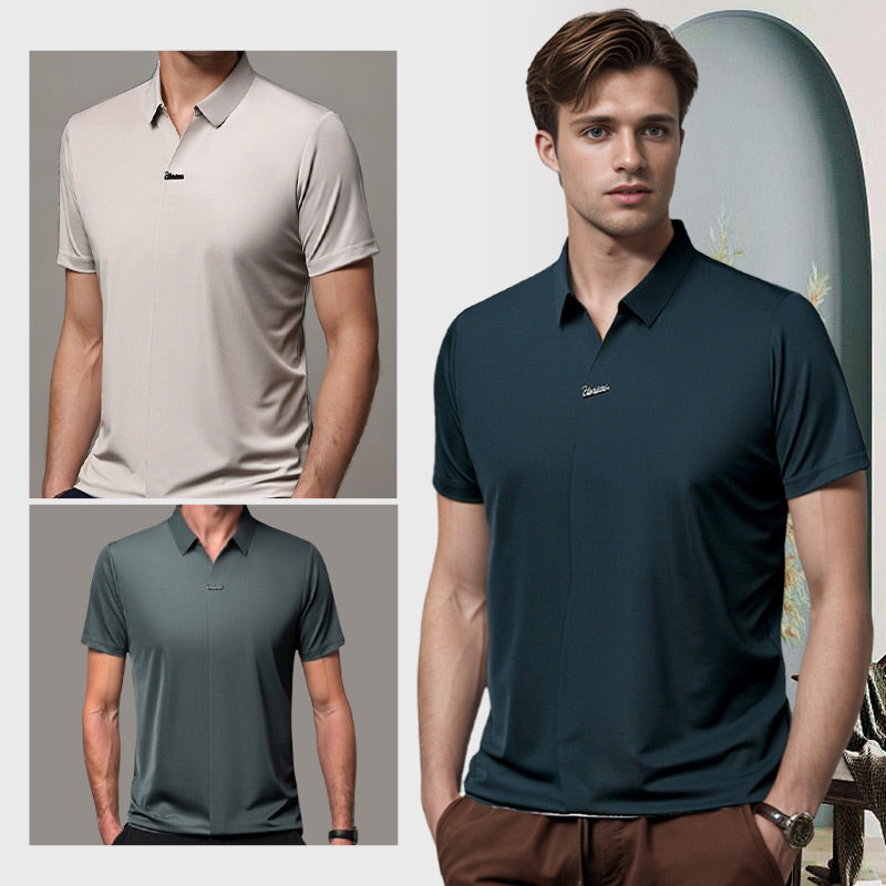 🎁Heißer Verkauf 55% Rabatt⏳Herren Casual Revers Atmungsaktiv Knitterarmes T-Shirt