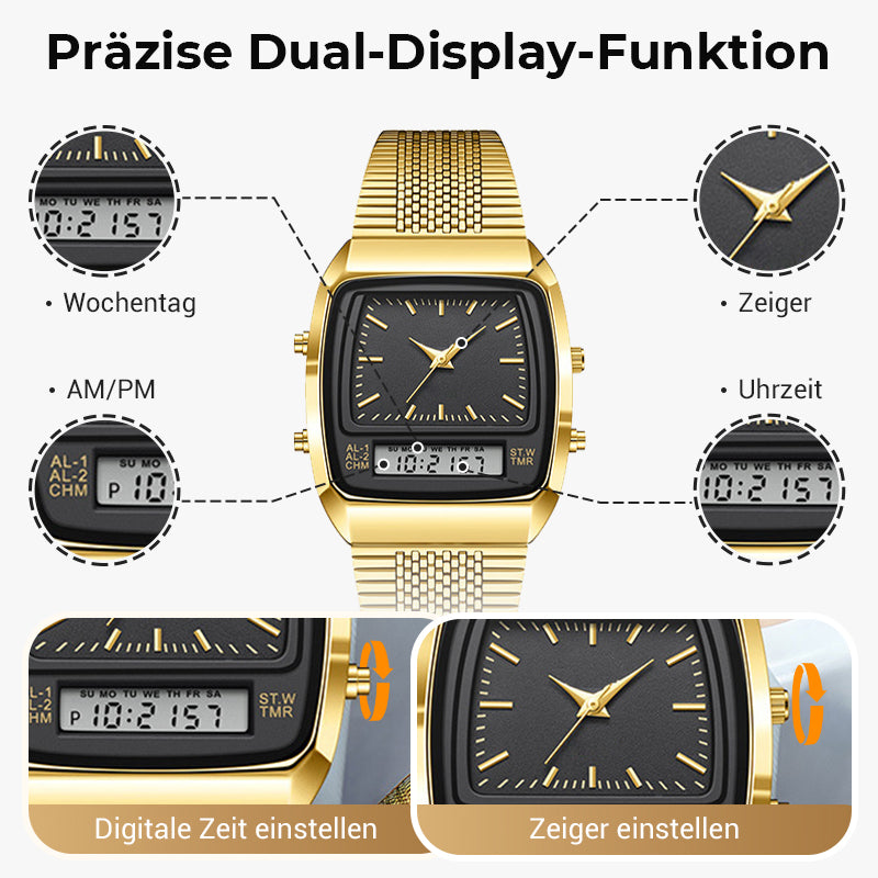 ⏰Zeitlich begrenzte 50% Rabattaktion💥💥LIEBIG Roman Retro Dual System Multifunktions-Digital-Sportuhr