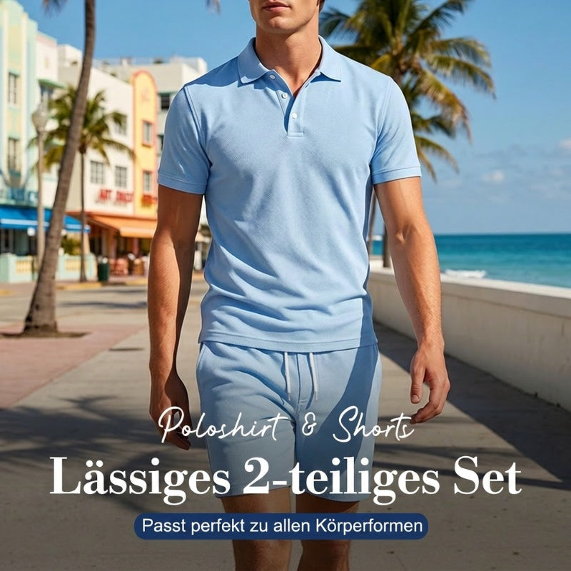 Zweiteiliges Sommer-Set für Herren aus Polohemd und Shorts
