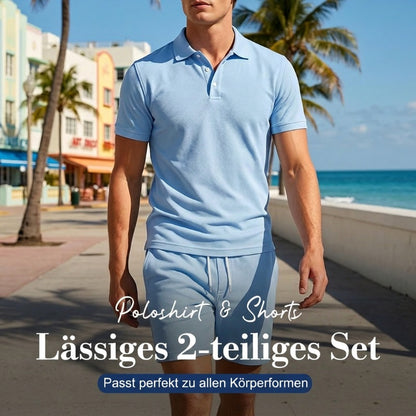 Zweiteiliges Sommer-Set für Herren aus Polohemd und Shorts