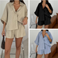 🎁2025 Neu eingetroffen - 50% OFF🎁Lässiges Damen-Set aus Reverstop und Shorts mit hoher Taille