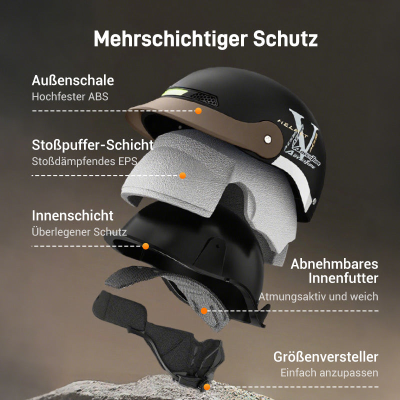 🛡️Atmungsaktiver, leichter und stoßfester Motorradhelm