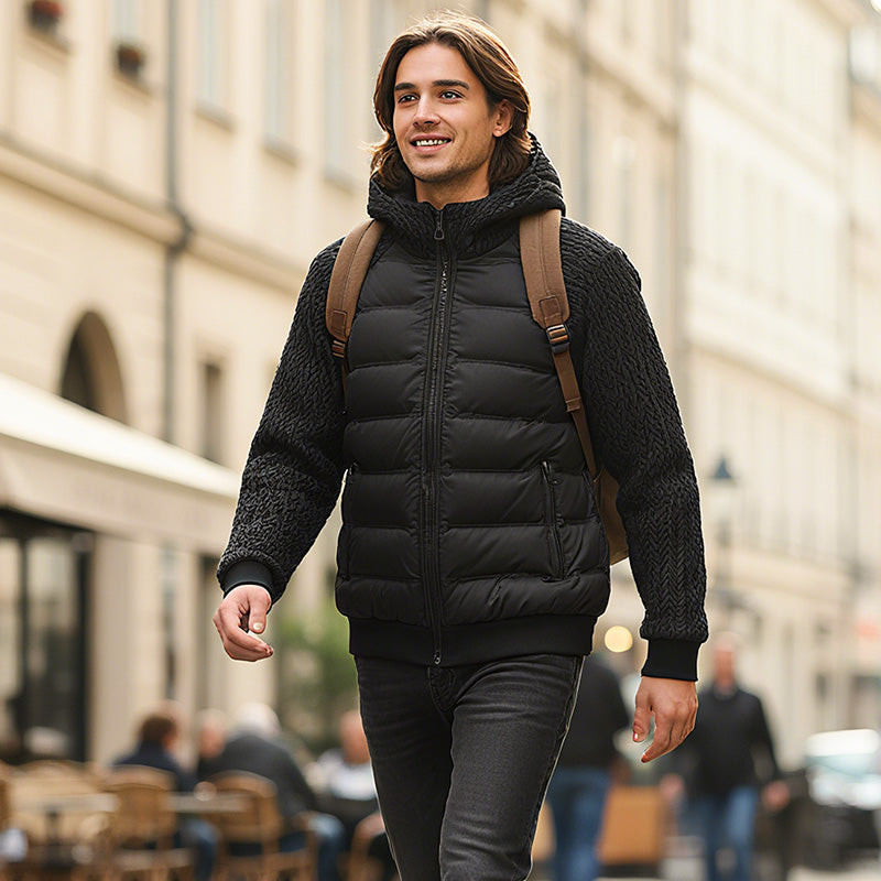 ⏰Herbst-Sonderangebot: 50 % Rabatt💥💥Gepolsterte Windjacke mit Kapuze für Herren
