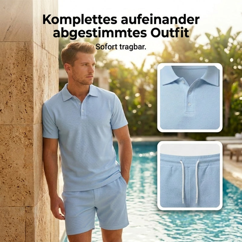 Zweiteiliges Sommer-Set für Herren aus Polohemd und Shorts