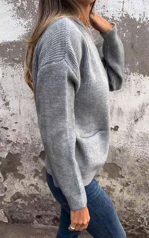⏳ Zeitlich begrenzt 50% Rabatt ⏰ Klassische Strickjacke mit Rundhals & Reißverschluss 🧥 Leicht, anschmiegsam & stylisch zugleich | Perfekt zum Layeren in jeder Jahreszeit!